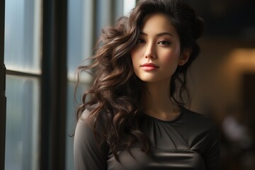 Illustration of a fashion portrait,  AI Generated