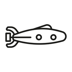 Military submarine icon outline vector