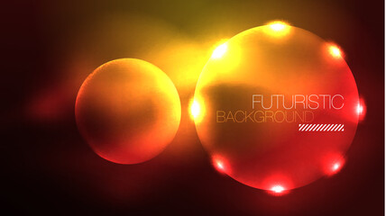 Circles with bright neon shiny light effects, abstract background wallpaper design