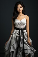 Fototapeta premium Illustration of a fashion portrait, AI Generated