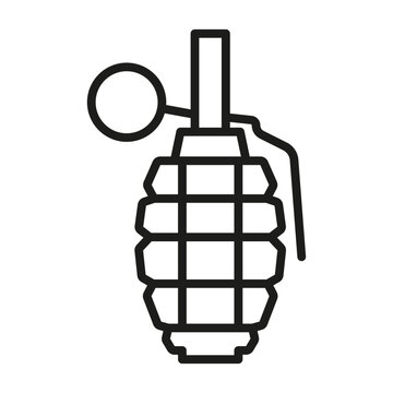 Grenade icon Black outline style