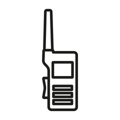 Walkie talkie vector icon. Isolated black thin line icon radio walkie.