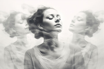Fototapeta premium multiple exposure woman portrait