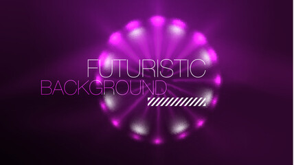 Circles with bright neon shiny light effects, abstract background wallpaper design