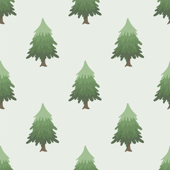 Seamless pattern of pine trees or fir trees.
