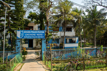 11th February, 2023, Gosaba, West Bengal, India: Entry gate of Gosaba police station at Sundarban