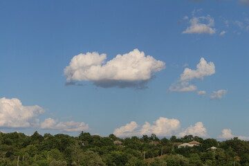 A blue sky with clouds