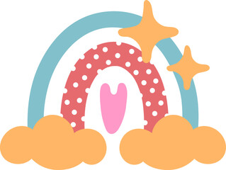 Cute Boho Rainbow Illustration