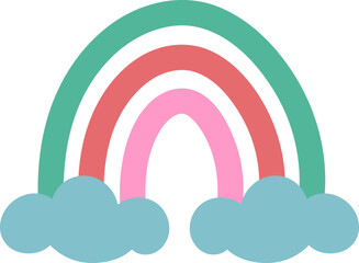 Obraz premium Cute Boho Rainbow Illustration