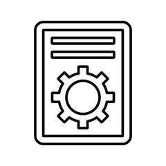 Document Setting icon. Line, outline design.