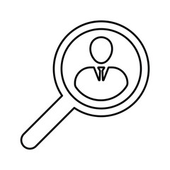 Looking Employee icon. Line, outline design.