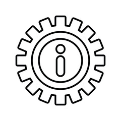 Technical Information Icon. Line, outline design.