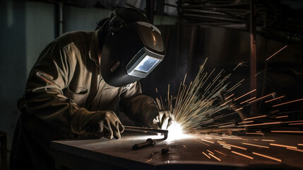 metal worker welding Generative AI