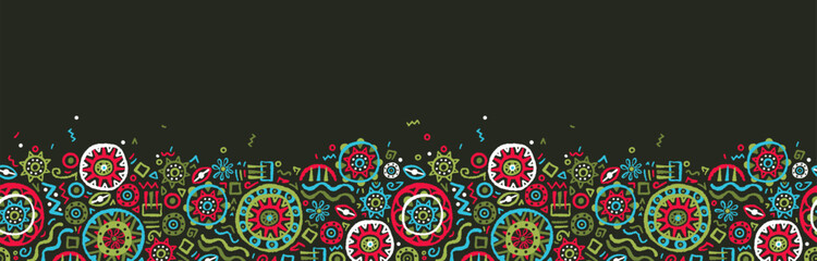 Hand drawn abstract seamless pattern, ethnic background, simple style - great for textiles, banners, wallpapers, wrapping - vector design