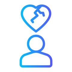 broken heart gradient icon