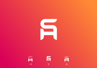 Logo Letter H S or H S A. logo Typography and the meaning. logo modern, minimalist and editable color