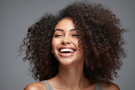 Beauty portrait of african american woman with clean healthy skin