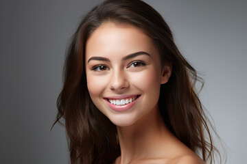 Portrait of beautiful woman with clean healthy skin