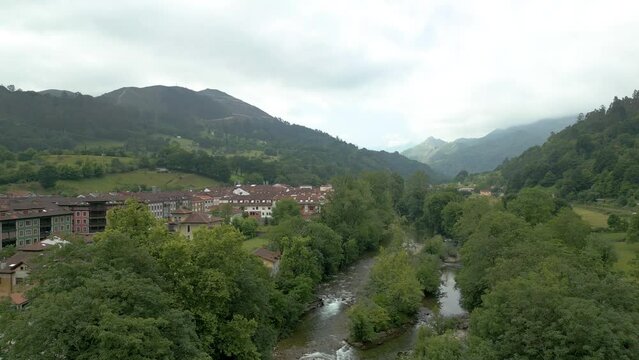 Roman bridge in Cangas de Onis Spain near Picos de Europa