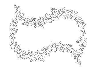 シンプルな植物の線画フレーム