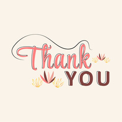 Thank you typography lettering decorative text card