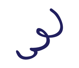 Curled line. Vector isolated illustration. Confetti.