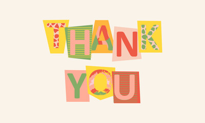 Thank you typography lettering decorative text card