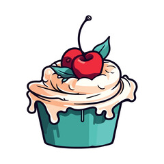 Sweet berry cupcake with icing decoration