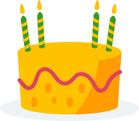 Cute Birthday Cake Illustration
