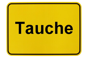 Illustration eines Ortsschildes der Gemeinde Tauche in Brandenburg