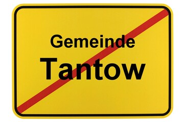 Illustration eines Ortsschildes der Gemeinde Tantow in Brandenburg