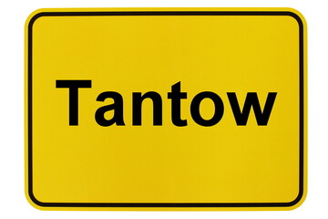Illustration eines Ortsschildes der Gemeinde Tantow in Brandenburg