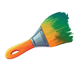 Repair paintbrush with wooden handle icon