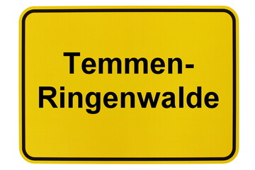 Illustration eines Ortsschildes der Gemeinde Temmen-Ringenwalde in Brandenburg