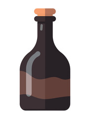Wine bottle icon design on transparent backdrop