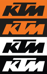 Jakarta, Indonesia - June 30, 2023: KTM vector set logo printed on paper and placed on white background