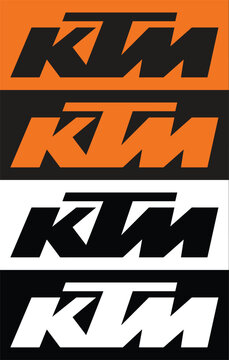 Jakarta, Indonesia - June 30, 2023: KTM vector set logo printed on paper and placed on white background