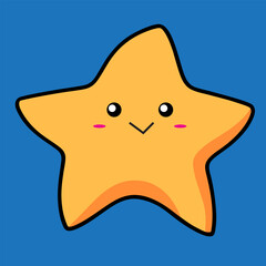 cute star vector in cartoon style