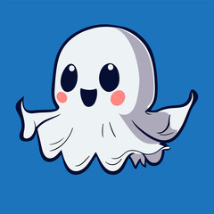 halloween ghosts vector in cartoon style