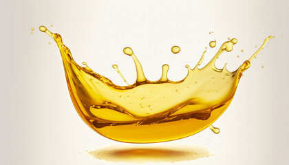 Cooking oil splashing with oil drop isolated on white background