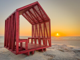 Relaxing view from a seashore bench at Esmoriz - Ovar, Portugal.