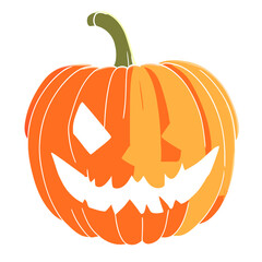 halloween jack o lantern pumpkin vector in cartoon style