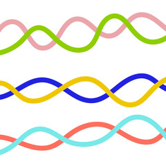 Abstract wavy colorful lines background. For wall decoration, print, packaging or postcard. Vector illustration, flat design