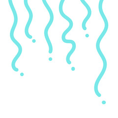 Abstract wavy turquoise lines background. For wall decoration, print, packaging or postcard. Vector illustration, flat design