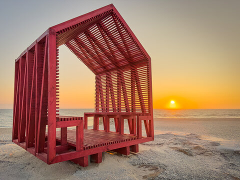 Relaxing view from a seashore bench at Esmoriz - Ovar, Portugal.