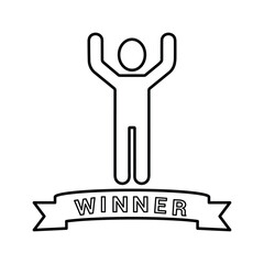 Winning. Line, outline design.
