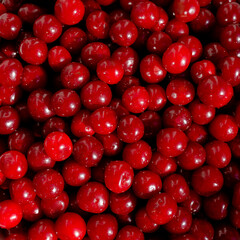 Red ripe cherry close-up