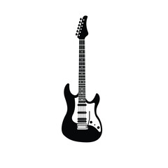 Guitar electric Silhouettes icon vector - obrazy, fototapety, plakaty