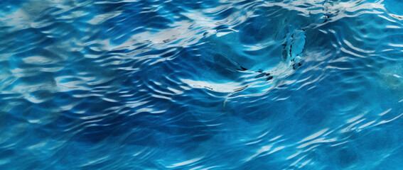 summer sea banner blue water abstract background texture ripple effect wave. Generative AI.