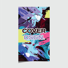 Colorful abstract cover template design isolated